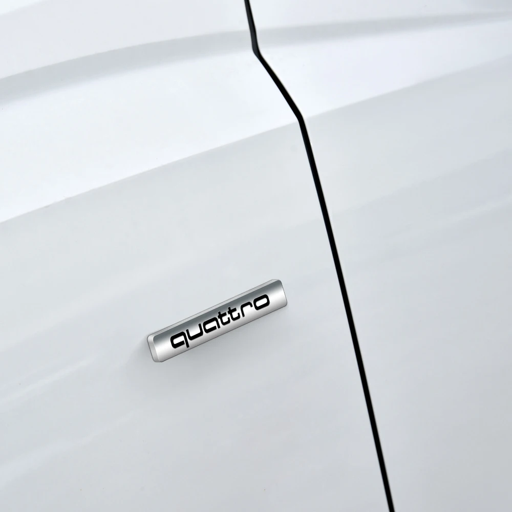 1/2개 자동차 스타일링 콰트로 레터 로고 사이드 바디 펜더 트렁크 스티커 (아우디 A1 A2 A3 A4 A5 A6 A7 A8 Q1 Q2 Q3 Q4 Q5 Q6 Q7 Q8 용)