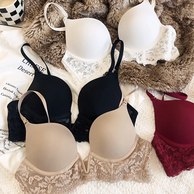 Lingerie Set  Bra Brief Sets - New Bra Deep V Seamless Gather Adjustable  Women's - Aliexpress