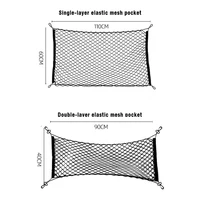 90x40 CM/60x110 CM Net Holder Universal Car Trunk Rear Storage Cargo Luggage Nylon Elastic Mesh  With 4 Plastic Hooks Pockets 5