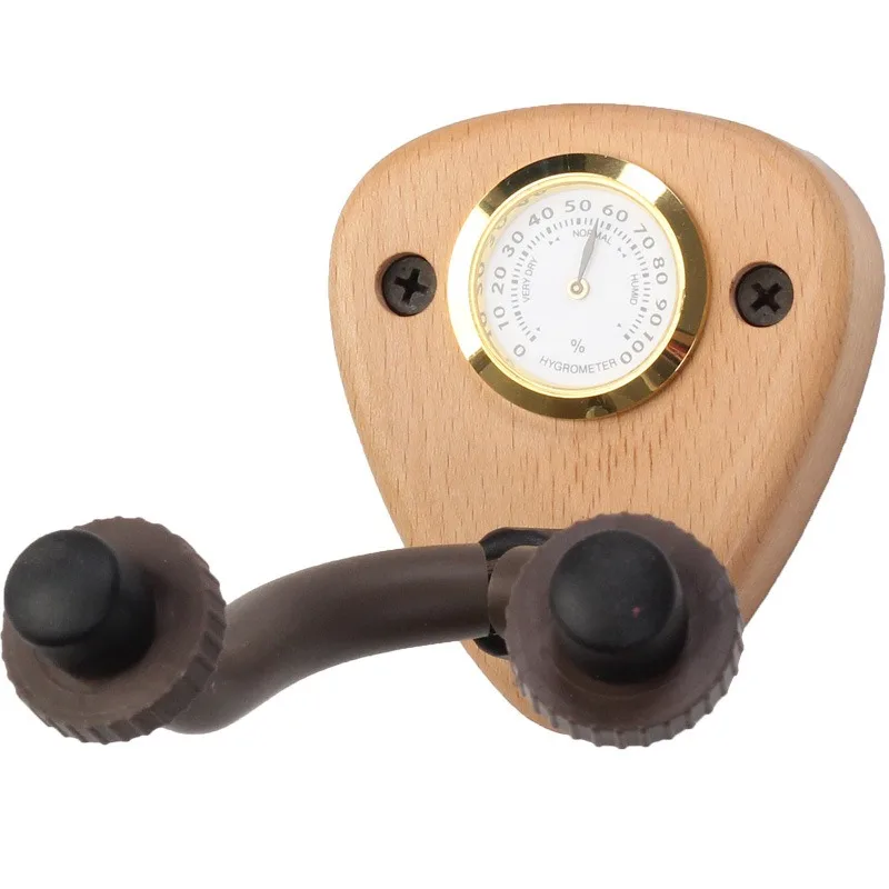 Multi-Instrument Wall Hanger with Hygrometer -Creative Display Stand for Guitar,Ukulele,Violin & Mandolin, Space-Saving Humidity