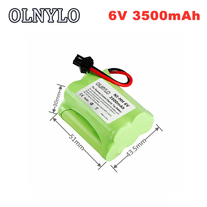 Batteria 6V 3500Mah Ni-Mh Per Giocattoli Rc Auto Serbatoi Rc Robot Pistola 6V Batteria Ricaricabile Aa Batteria Per Rc Boats Sm-2P Plug