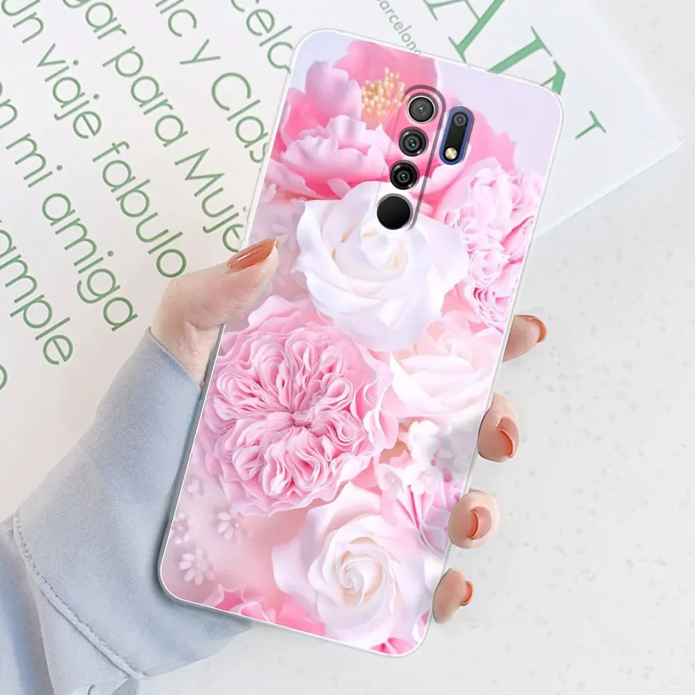 Elegant Watercolor Marble Transparent Silicone Soft TPU Case for 6.53-inch Smartphones - Protective Bumper Back Cover