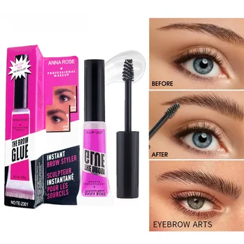 Waterproof eyebrow gel, eyebrow shaping gel, long-lasting setting, transparent and natural, create three-dimensional eyebrows
