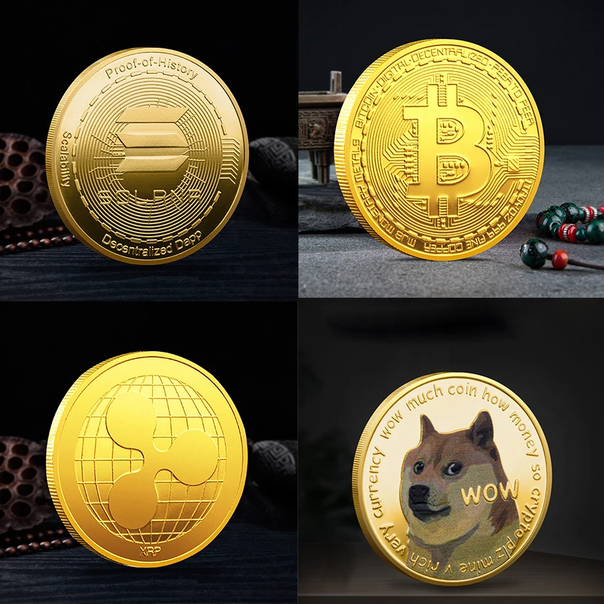 Premium Souvenir Physical Metal Crypto Currency Coin Collection with Protective Case