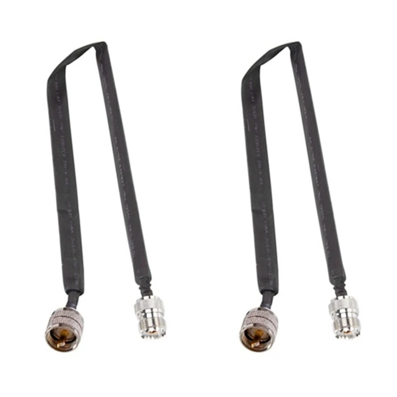 

2X Window/Door Pass Through Flat RF Coaxial Cable SO239 UHF Female To UHF Female 50 Ohm RF Coax Pigtail Cord,40Cm