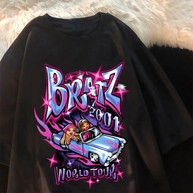 Bratz-Camiseta de manga corta para hombre y mujer, ropa de calle