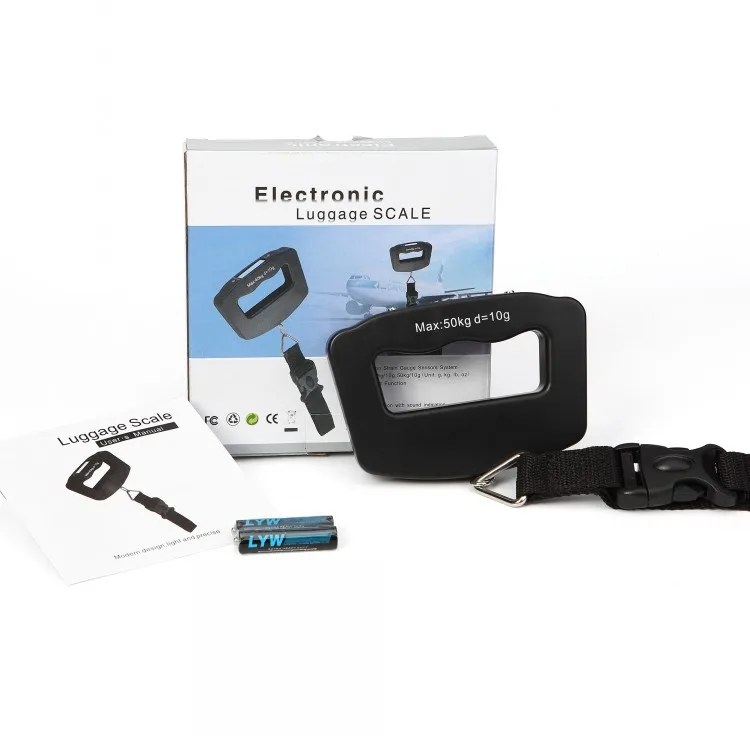 Mini portable scale Luggage scale Electronic weighing 2-50kg Household convenient hook scale Brac