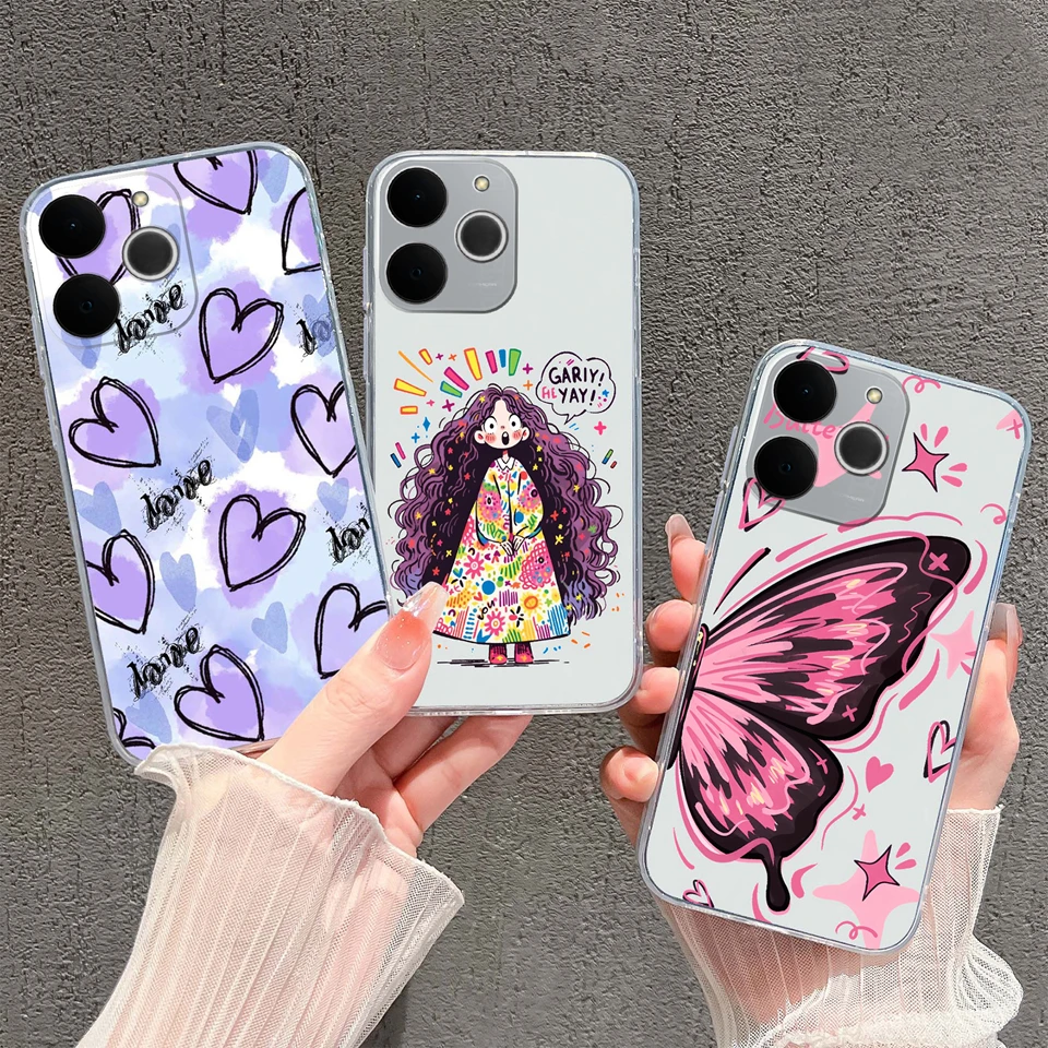 Cat Whale Anti-Fingerprint Transparent Phone Case