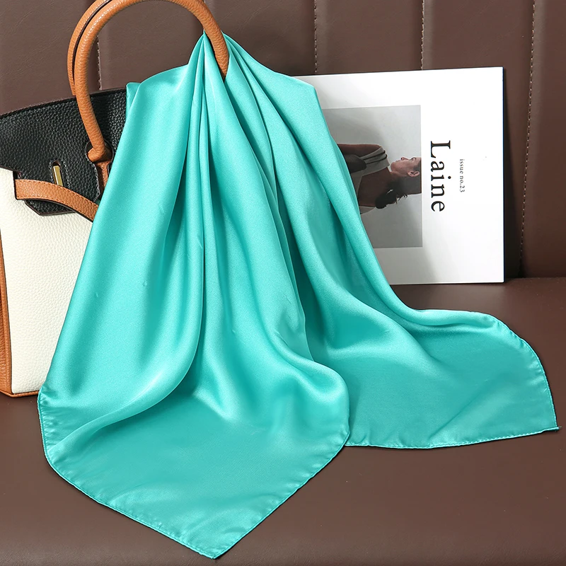 Luxury Silk Square Scarf - 21 Colors 70cm Neck Tie Shawl Womens Hair Bandana  Headscarf