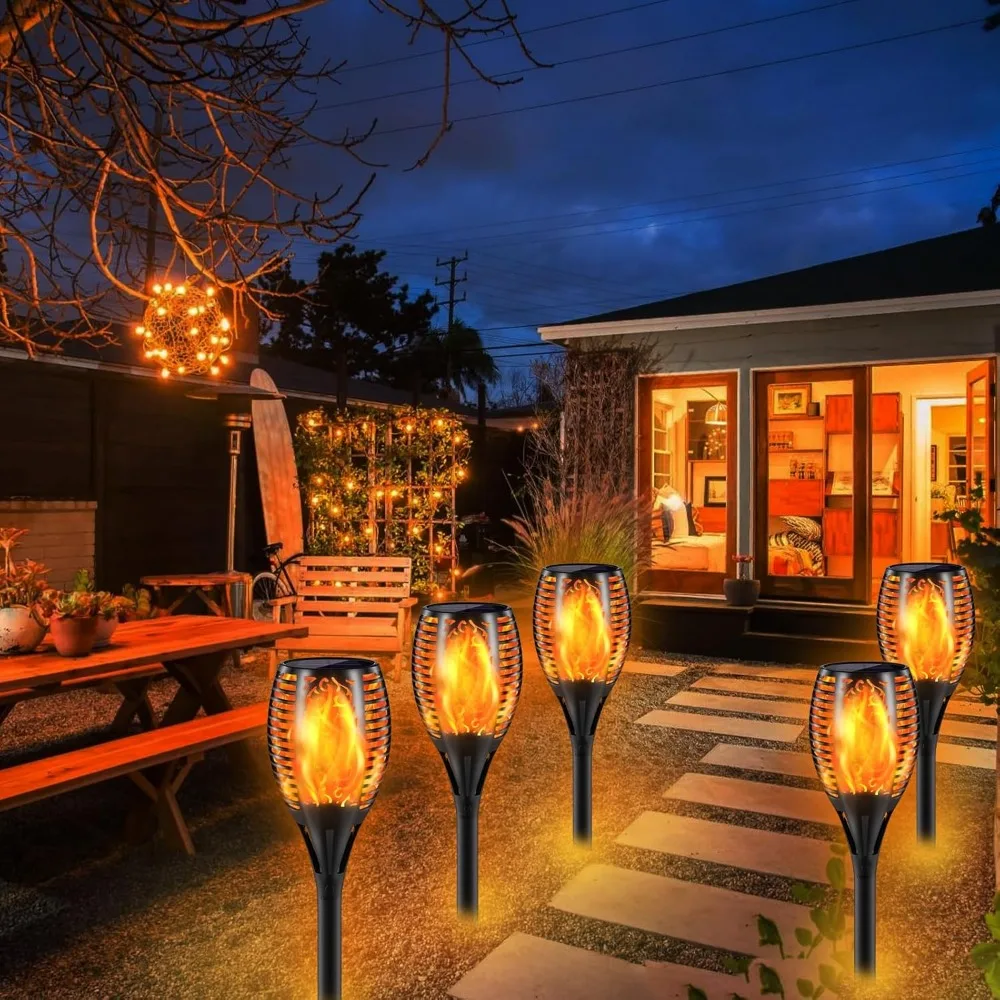 Upgraded Larger Solar Torch Lights, 43" Flickering Flame Solar Lights, Waterproof Outdoor Solar Landscape Decoration 3