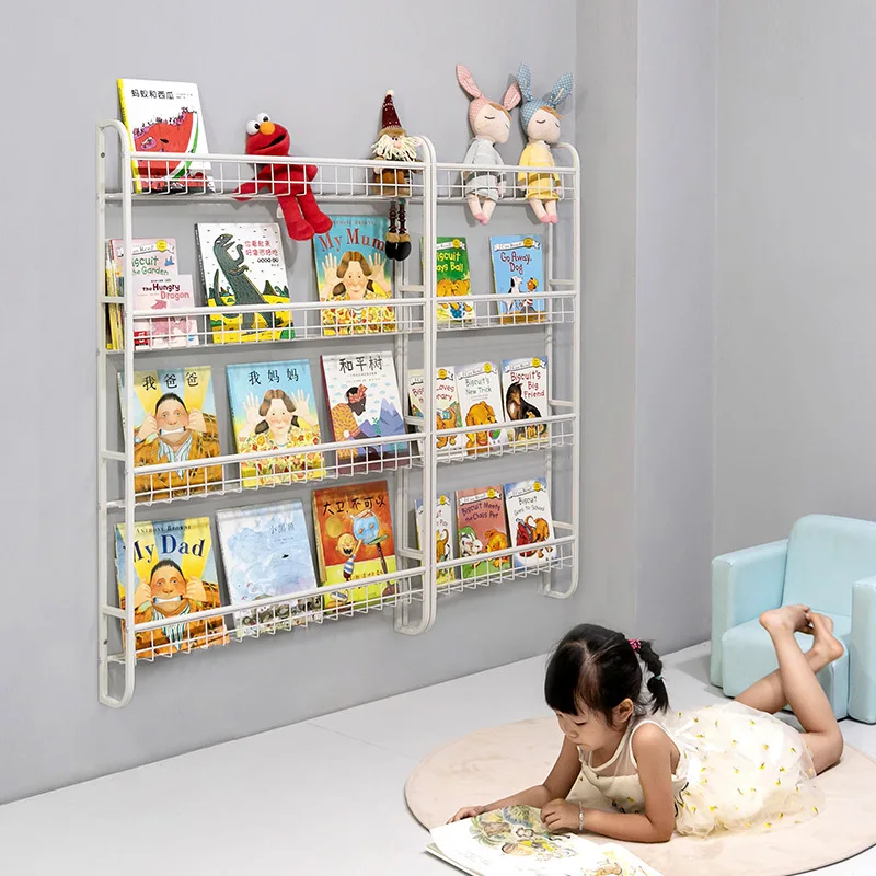 Children's Wall Floating Bookshelf, Home Wall Shelf, Baby Bookshelf Behind The Door, Metal