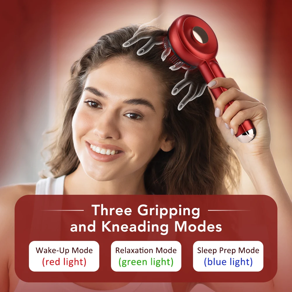 Electric Scalp Massager Comb Red Light Therapy Hair Growth Comb Anti-Hair Loss Rechargeable Oil Applicator for Nourishing Care