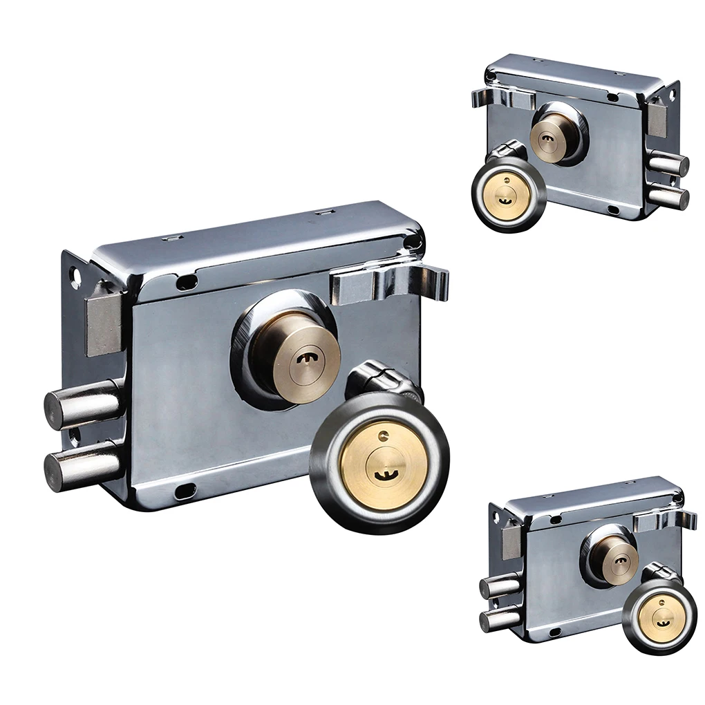 Exterior Iron Door Locks Security Anti-theft Lock Multiple Insurance Lock Wood Gate Lock Hardware