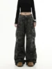 Camouflage Cargo Pants Women Y2K Streetwear Low Rise Jeans Retro Wide Leg Trousers Denim Straight Trousers Harajuku 1