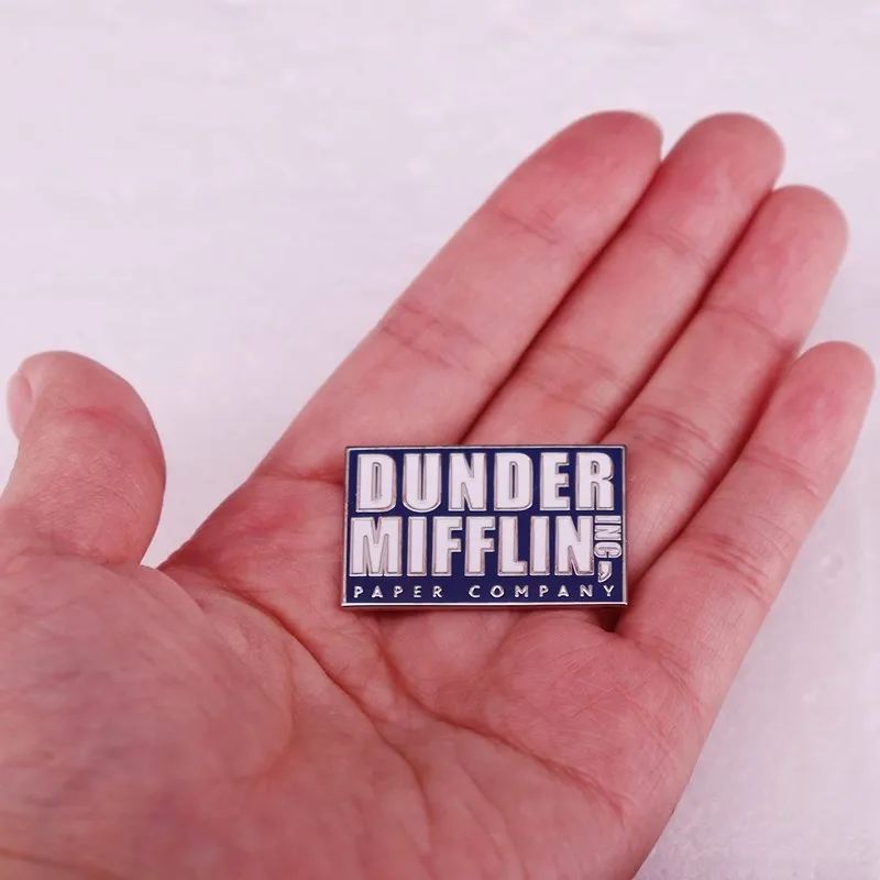 Just Funky JFL-OFF-PIN-25070-C The Office Dunder Mifflin Logo Enamel Pin,  Perfect Gift For Fans Of The Office 