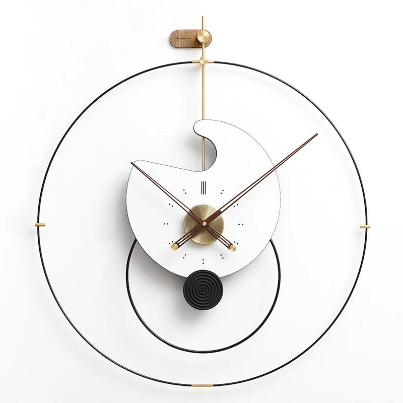 Large Wood Silent Metal Wall Clock WHITE  