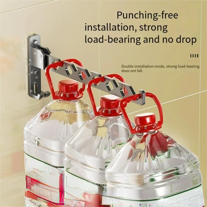 Folding Wall Hanging No Punch Bathroom Balcony Drying Clothes Indoor Clothes Hanging Rod Bathroom Invisible Hangers