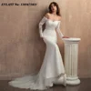 EVLAST Customized 2025 Mermaid Wedding Dress Off Shoulder Lace Applique Beading Vestido De Novia Bridal Gown Robe De Mariee MD05 3