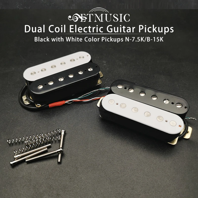 Chitarra Elettrica Stile Zebra Dual Coill Splitting Humbucker Pickup 4 Cavo Di Condotta Neck-7.5K/Bridge-15K Uscita Nero/Bianco