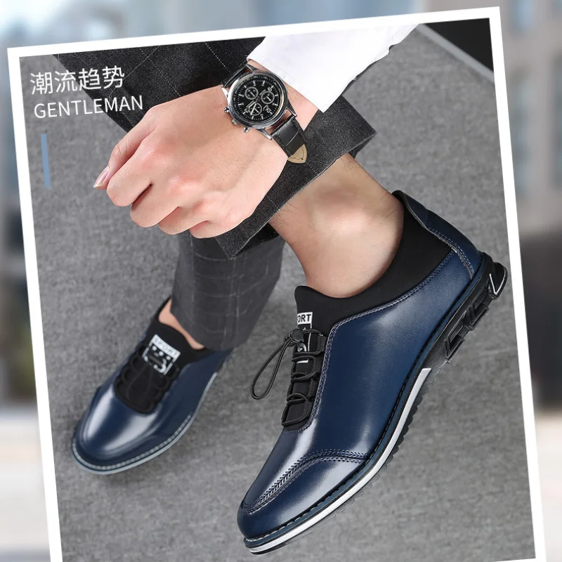 

Casual Leather Shoes Men Business Fashion Men Leather Shoes Hot Sale Breathable Casual Man Shoe size 38-48