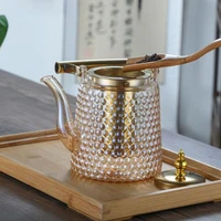 Théière en verre borosilicaté avec poignée en cuivre, pot japonais avec marteau, grande capacité, grand trou, ciel, rétro, bouillante 6