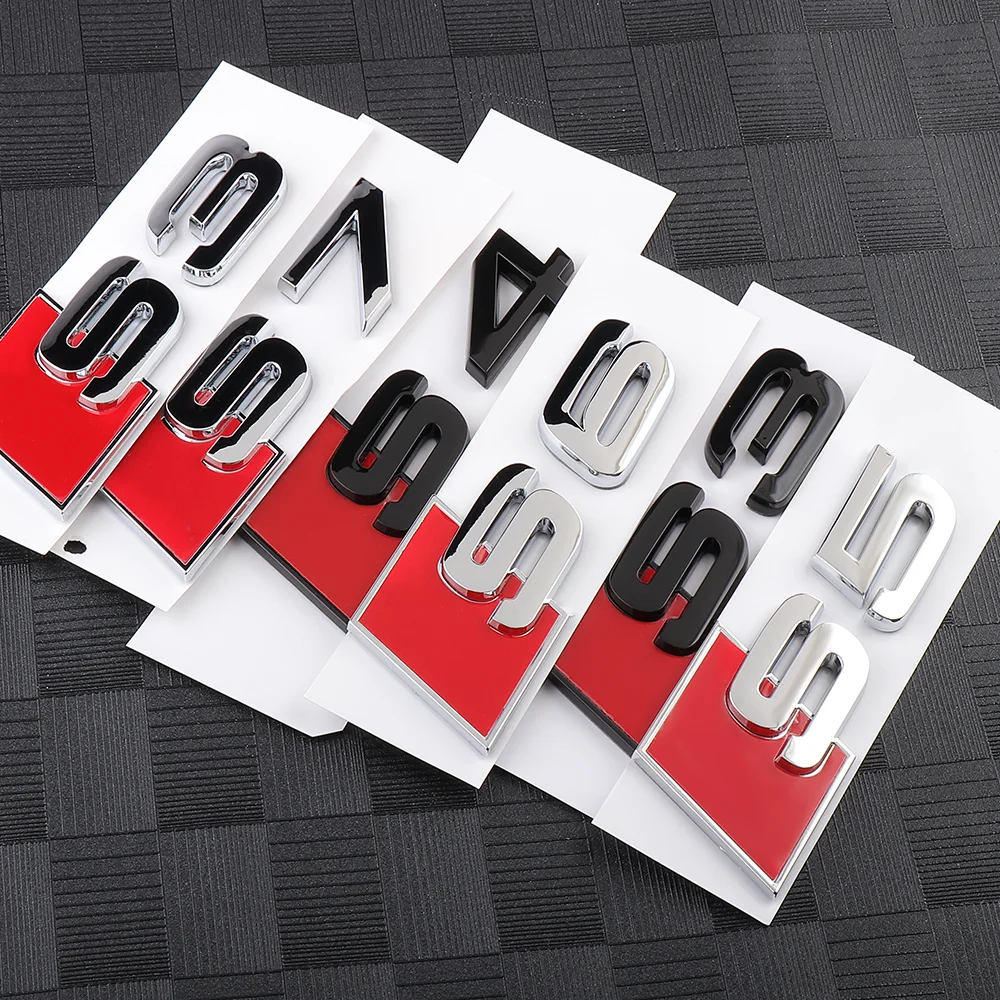 3D Abs Emblema Carrozzeria Posteriore Tronco Adesivo Distintivo Decorazione Accessori Per Audi S S3 S4 S5 S6 S7 S8 A3 A4 B8 8P 8V B6 A5 A6 C7 R