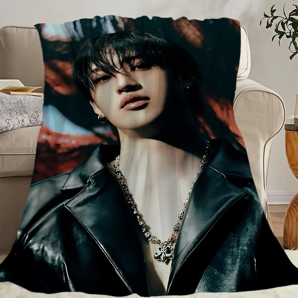 Four idol seasons warm soft B-Bang C-Chans plush blanket suitable for sofa living room office bedroom travel K-KPOP gift Flannel 4