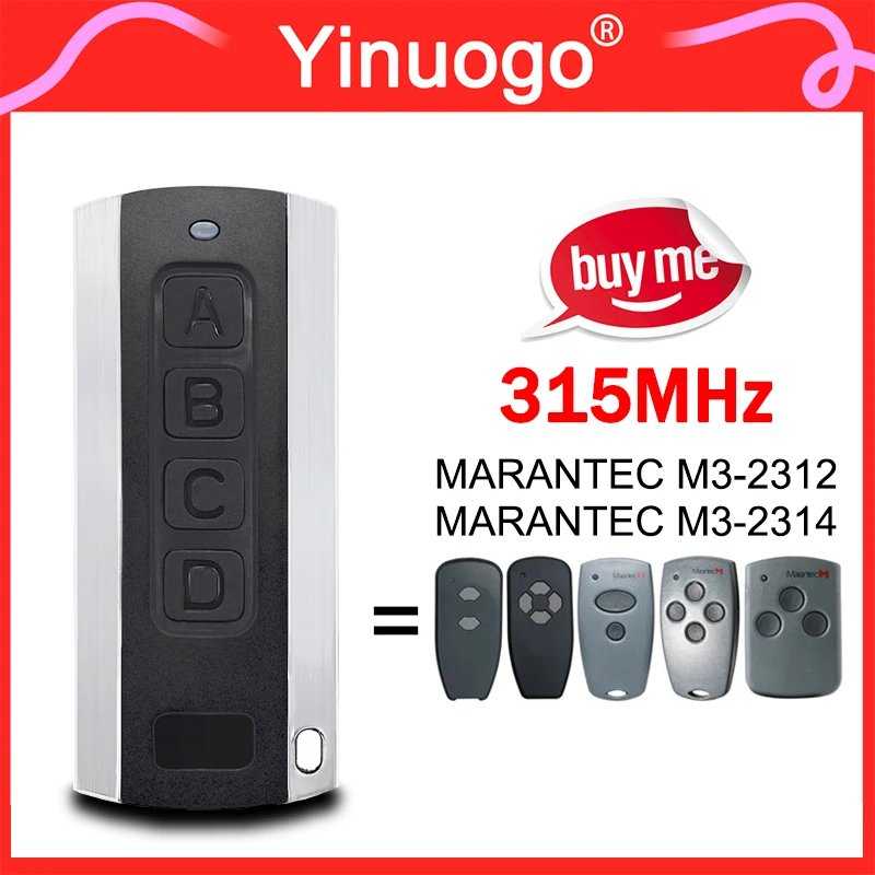 

For MARANTEC M3-2312 M3-2314 M3-3313 65892 M3-2432 ML-1312V ML-2312 315MHz Remote Control Garage Door Opener