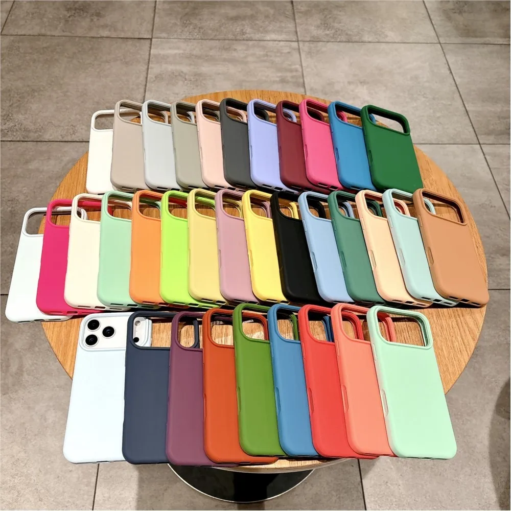 Original Liquid Silicone Shockproof Soft Case with AI Camera Button Protection - Solid Color Cover
