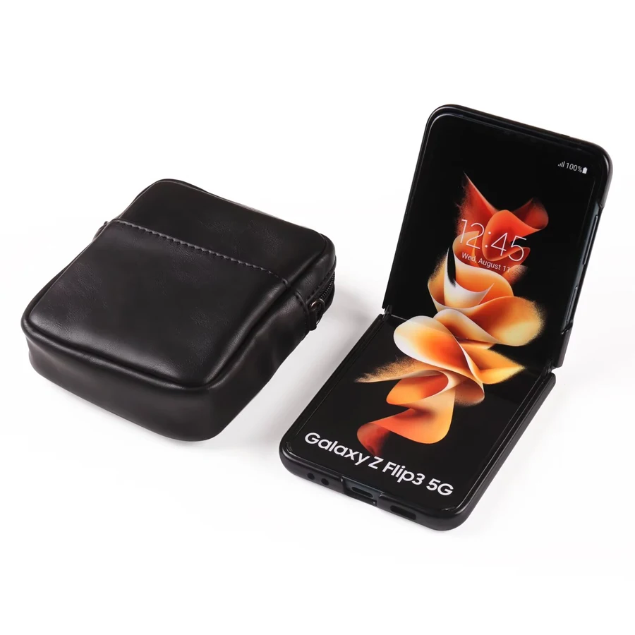 لهاتف سامسونج Z Flip 6 5 4 3 5G، محفظة جلدية بمشبك...