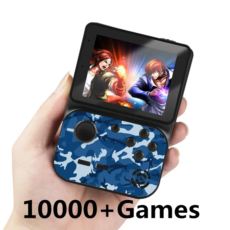 Retro Built In 10000+Games Mini Handheld Game Console Rechargeable 3inch HD Screen Kids TV Video Game Player For 5 Platforms 