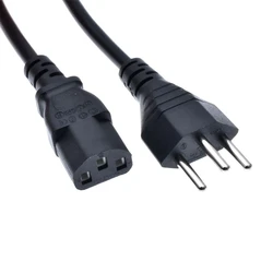 Premium Black Pure Copper Power Cable - 1.5m/5ft Swiss IEC C13 Extension Cord, 10A 250V (1.5M Home Appliance)