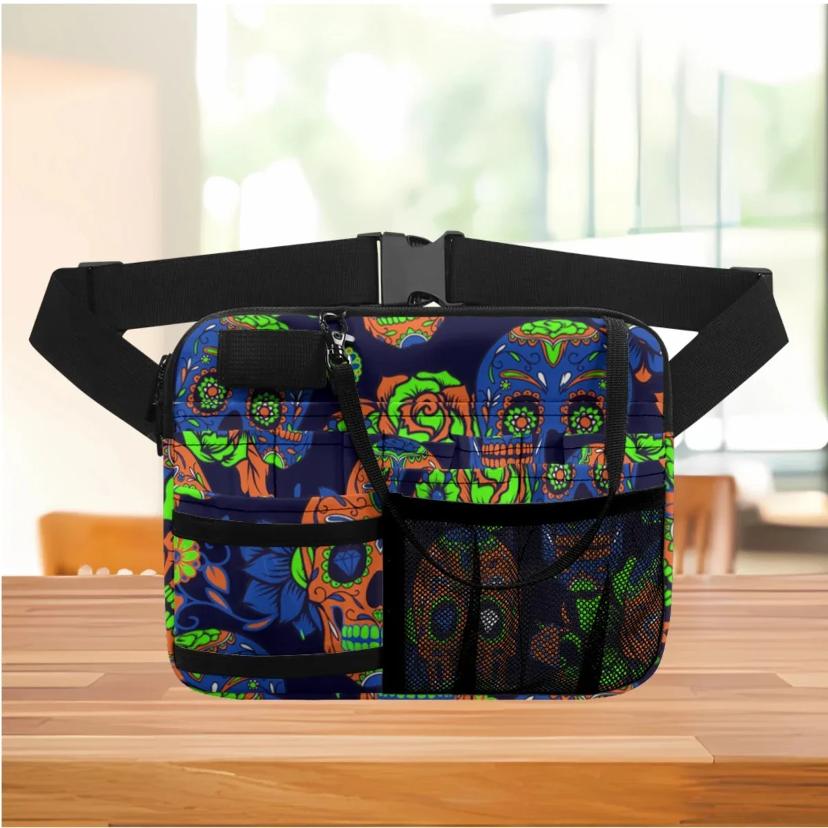 Halloween Gift Nurse Fanny Pack Sugar Skull Horror Style Designer Casual Women's Waist Bag Organizer Pouch Medical Tool Holder