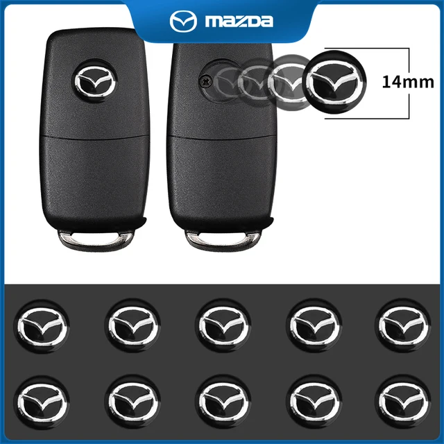 14mm Car Key Badge Emblem Replacement Car Key Stickers for Mazda ATENZA Axela 2 3 5 6 323 626 RX8 CX6 CX-5 CX4 MX3 MX5 M5 M6 MS