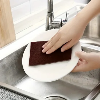 Éponge magique émeri pour enlever la rouille, livres d'essuyage, détartrage de casserole, frottement propre, gadget de cuisine, accessoire de vaisselle, 5 pièces 1