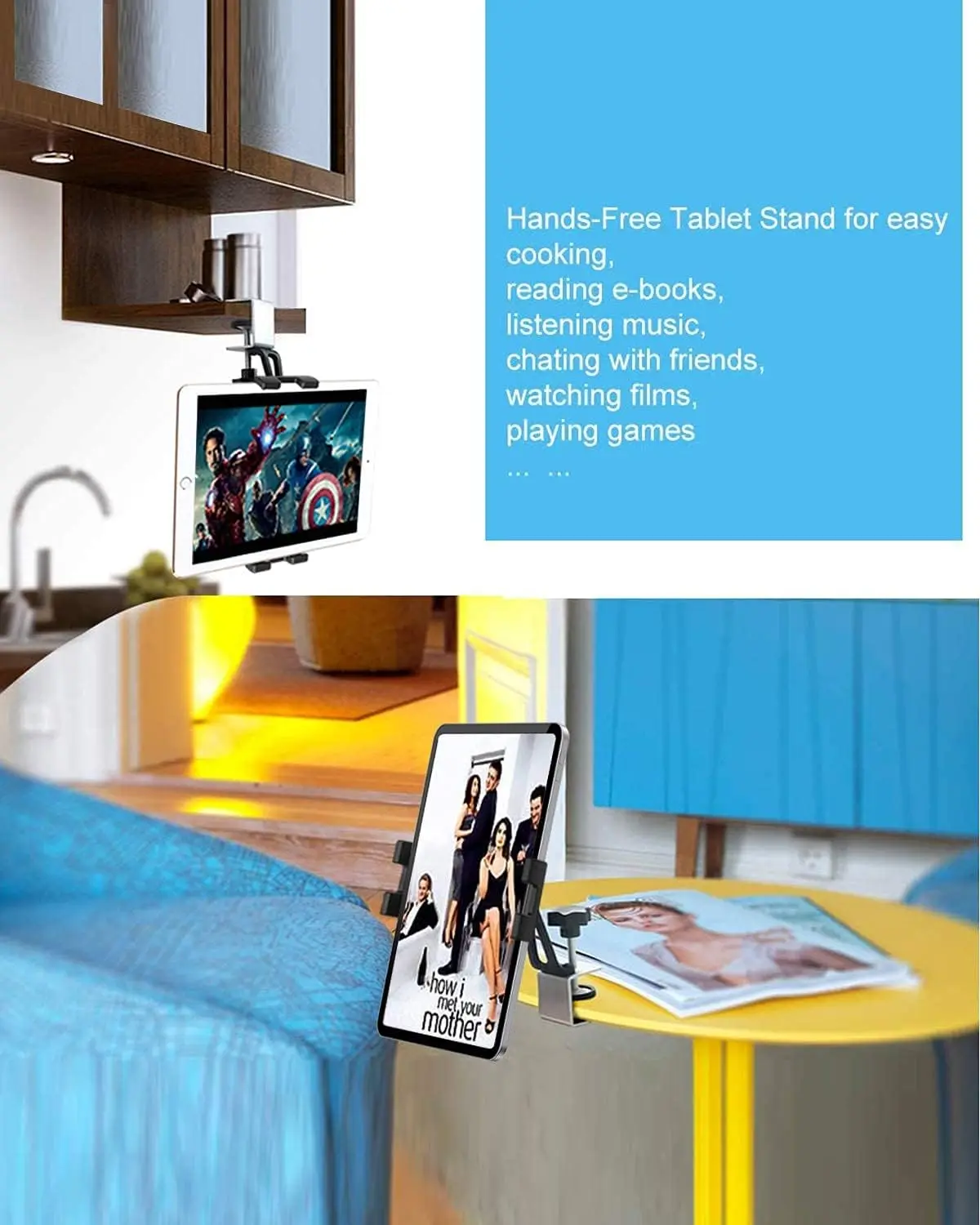 Metal Suporte para Tablet e Telefone Celular,