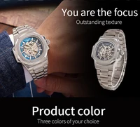 LONGLUX Men automatic mechanical watch luxury watches waterproof skeleton business cheap wholesale stainless steel gift watch 3