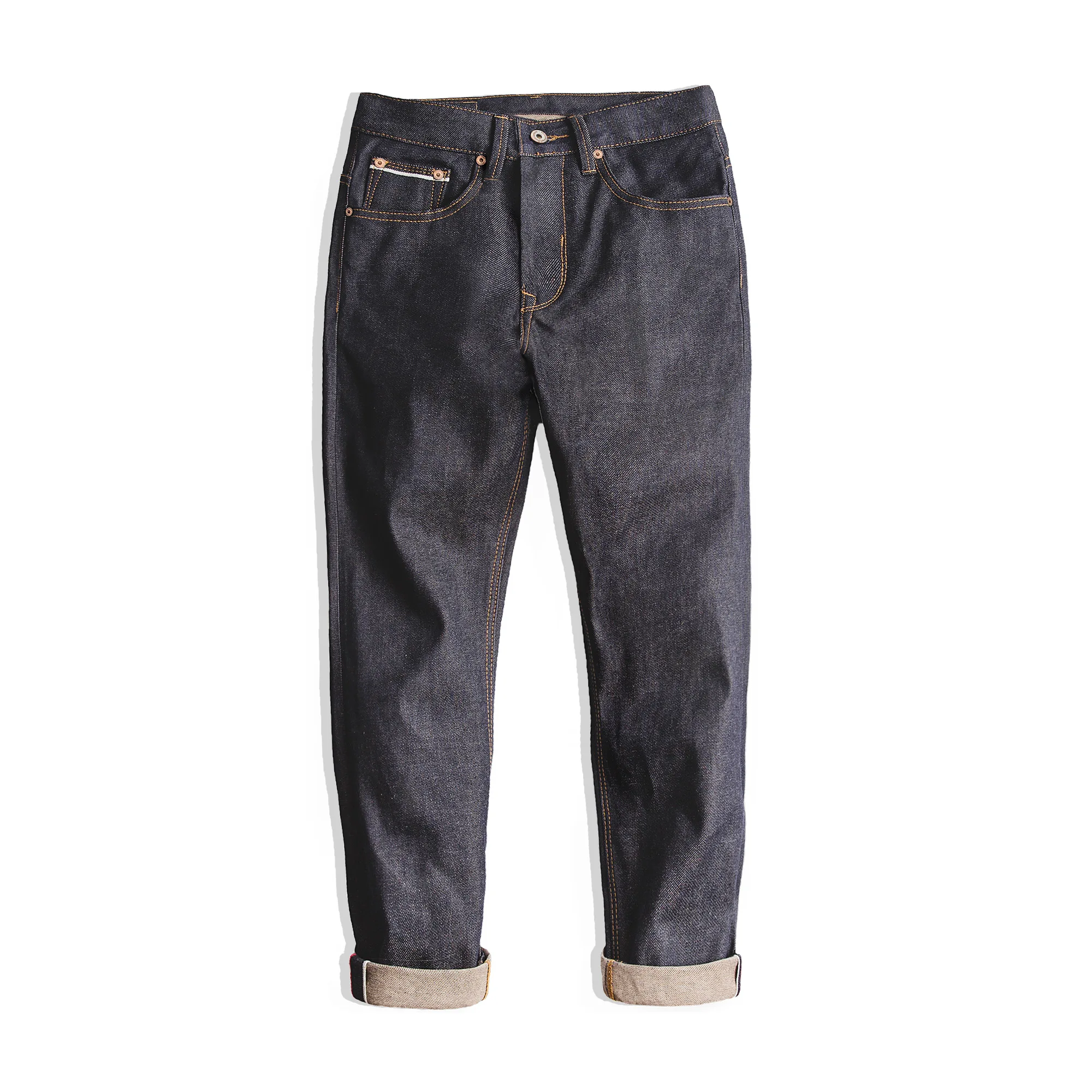 Maden Retro 11.6oz Selvedge Raw Denim Jeans Regular Fit Cotton Pants for Men with Zip Fly High Quality Versatile Trousers 6