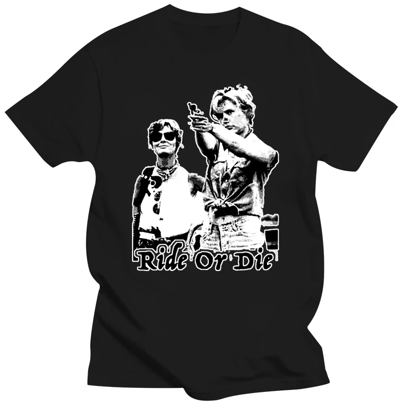 

Футболка мужская с принтом, хлопковая рубашка с круглым вырезом и коротким рукавом, стильная Феминистская футболка Thelma And Louise Ride Or Die