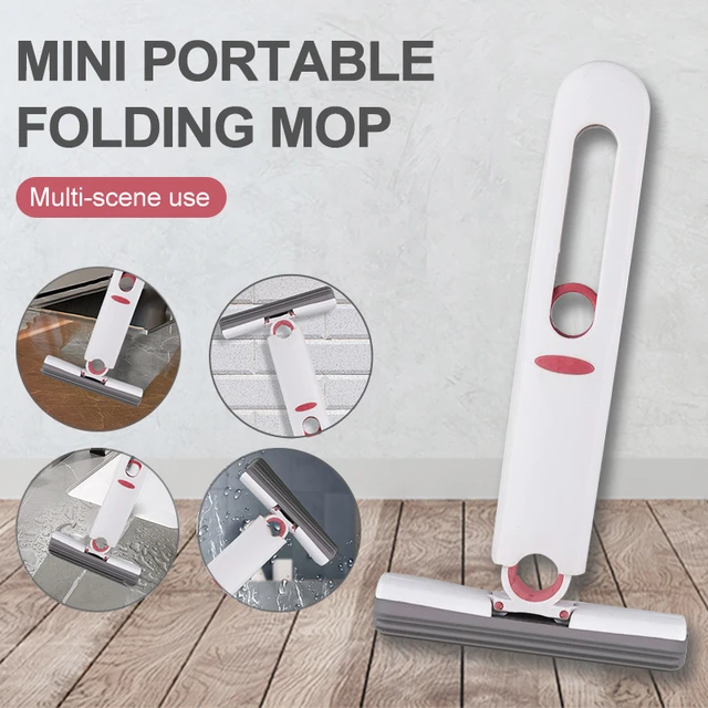 1pc, Mini Mop, Portable Mini Mop For Small Spaces, Portable Self-Squeeze  Mop, Handheld Mini Sponge Absorbent Mop For Window, Cleaning Utensils,  Apartm