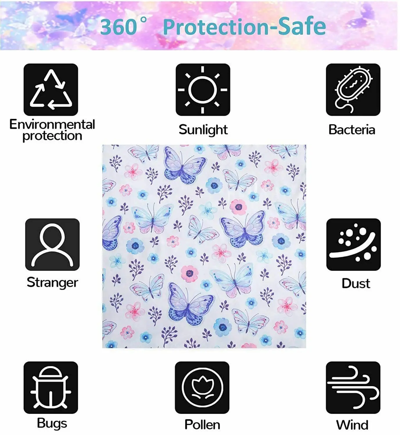 Baby Car Seat Covers Butterfly Stretchy Car Seat Nursing Breastfeeding Cover Made Thick and Soft Jersey Multiuse Infant Ca