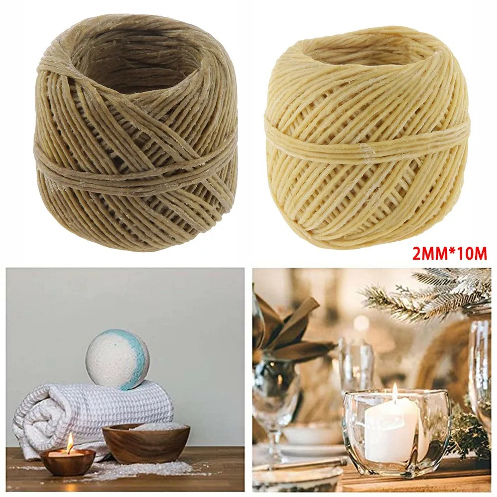 1Pcs Roll Beeswax Wicks Organic Hemps Wicks 33 FT Well Coated Natural Beeswax For Candle Making Handicraft Production Materials