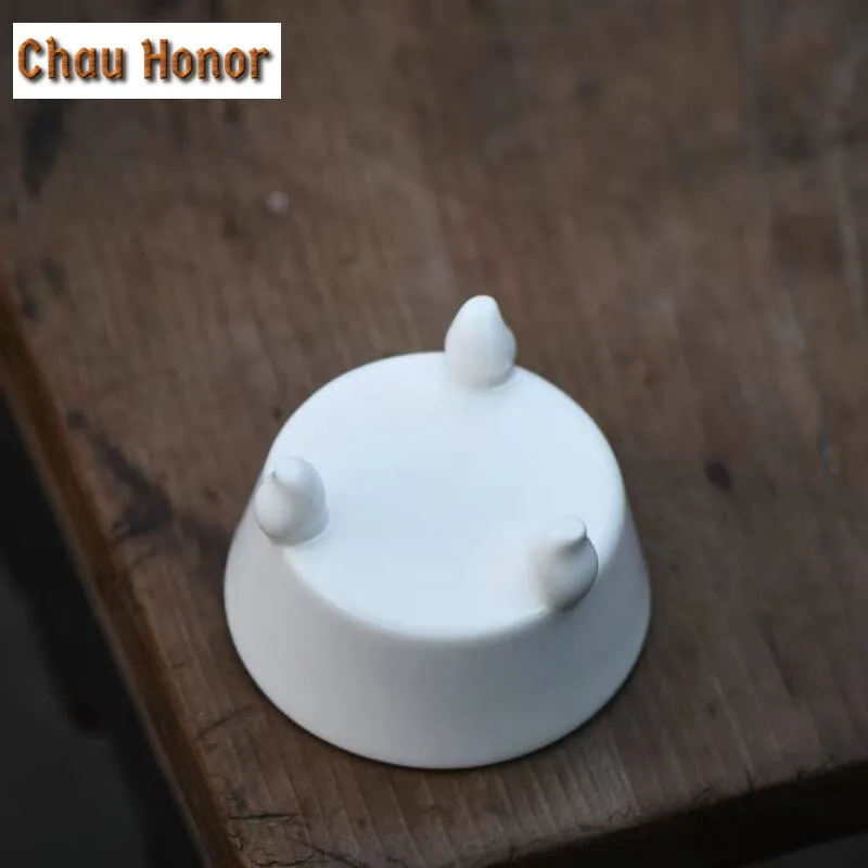 Chinese Dunhuang Small Flower Incense Holder White Porcelain Incense Waterfall Diffuser Tripodia Scented Aromatic Teaset Supplie