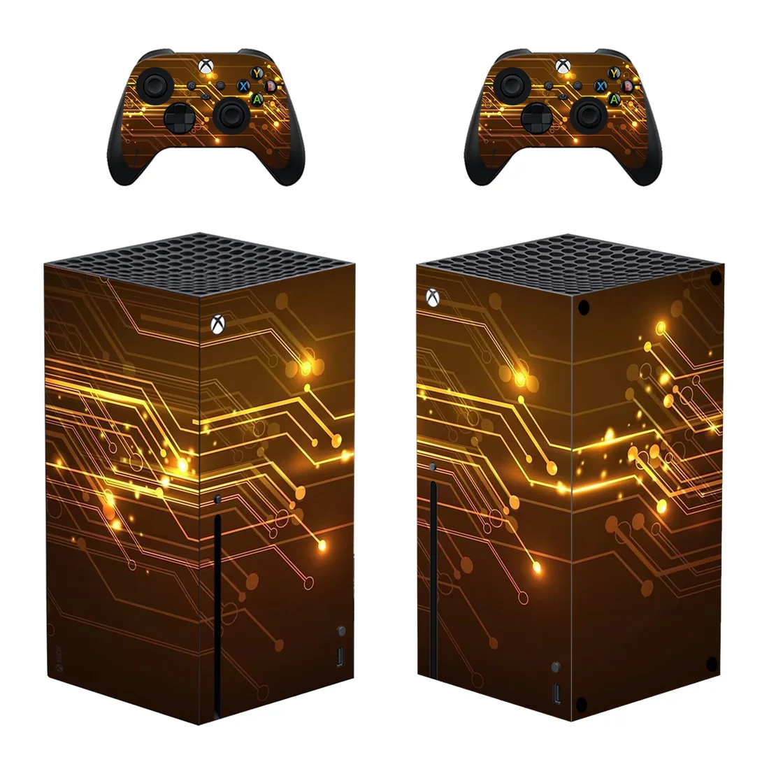 Circuito Black Gold Style Xbox Series X Skin Sticker Per Console E 2 Controller Decalcomania Vinile Pelli Protettive Stile 1
