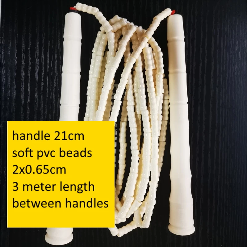 NEVERTOOLATE 3 meter length between handles soft pvc beads 2x0.65cm beading freestyle begineer jump skip rope fitness no logo 5