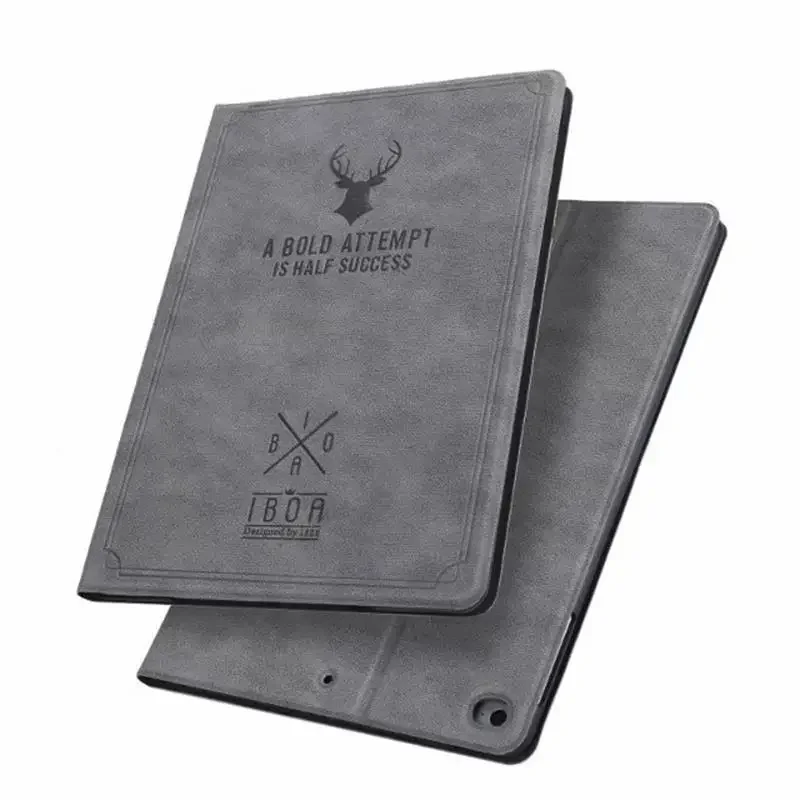 Luxury Vintage Deer Head Leather Smart Stand Tablet Case Cover