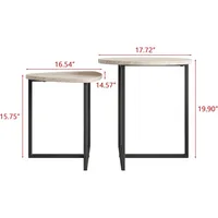 Round Coffee Table Set of 2 End Tables for Living Room,Black Small Coffee Table Living Room 2