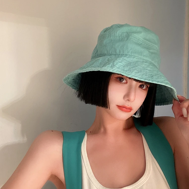 

Thin Breathable Colorful Fisherman's Hat Female Summer Fashion Everything Sun Hat Leisure Holiday Sun Shade Anti UV Basin Hats