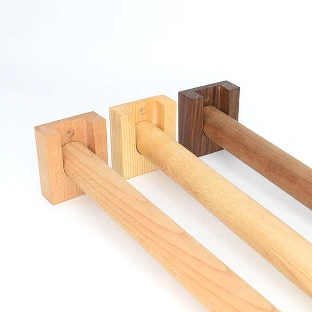 Barra de cortina de nogal de haya Natural, postes ropa, armario de maciza, soporte de pista de madera accesorios de decoración del hogar - AliExpress