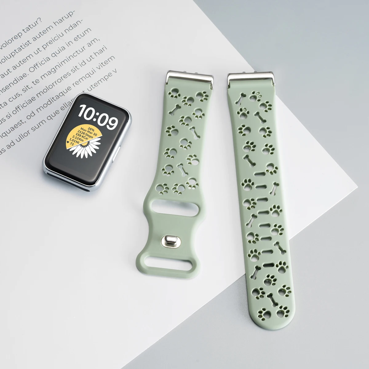 Silicone Dog Paw Adjustable Strap - Women's Smartwatch Replacement Wristband